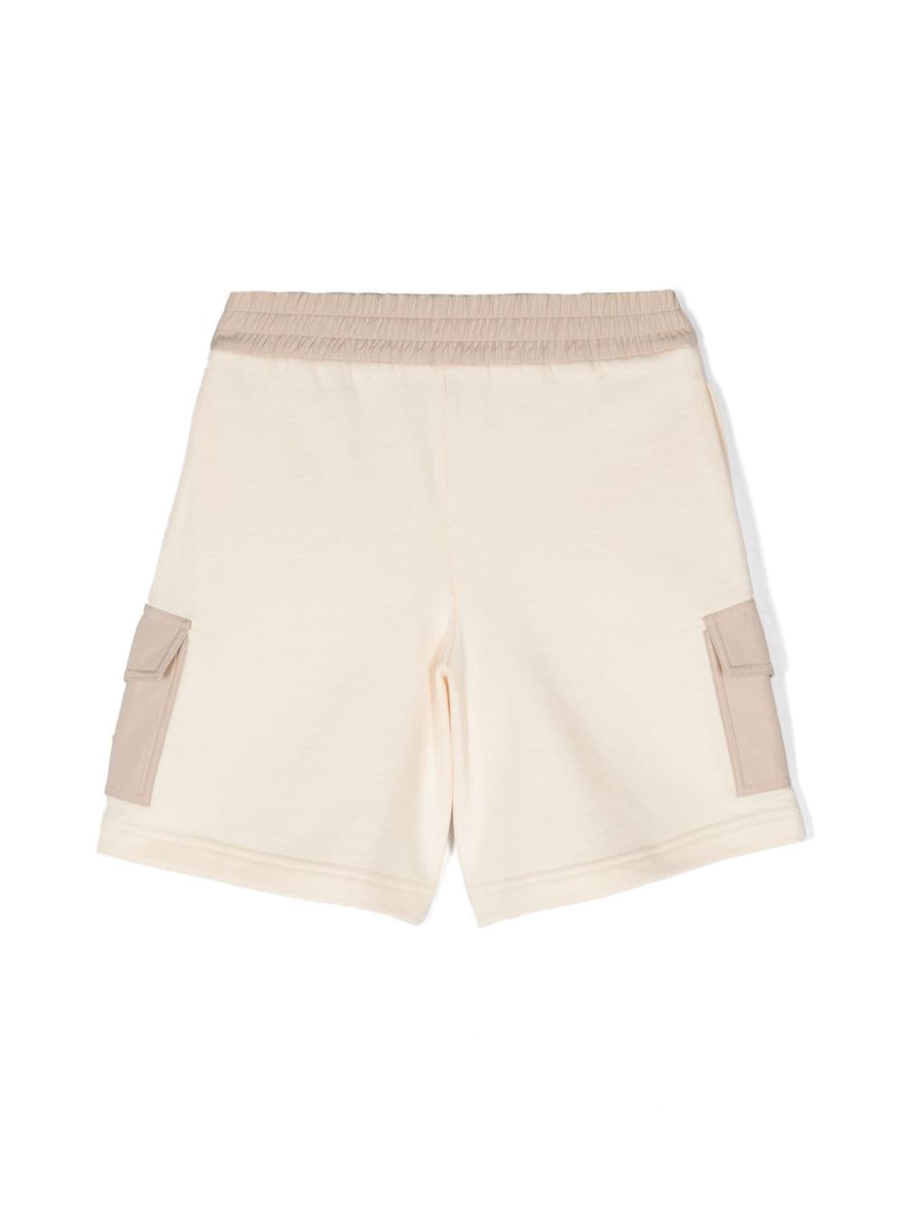 Moncler Enfant logo-patch cargo shorts - Beige