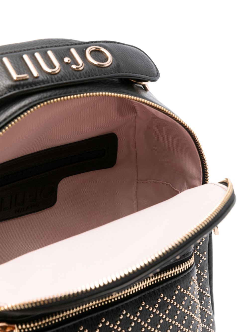 Shop Liu •jo Stud-embellished Backpack In Black