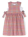 Il Gufo plaid-check linen dress - Pink