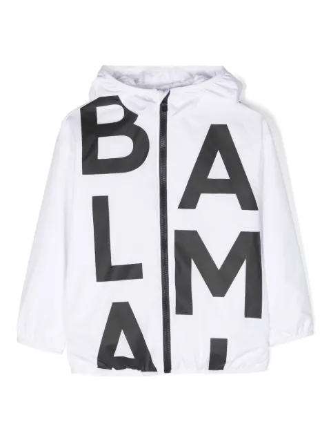 Balmain Kids Jaqueta com capuz e estampa de logo