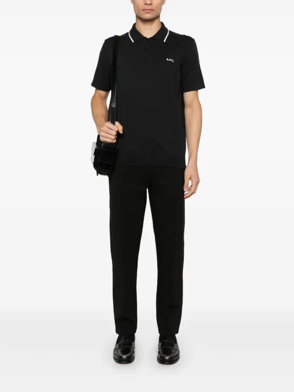A.P.C. Flynn Polo Shirt | Black | FARFETCH UZ