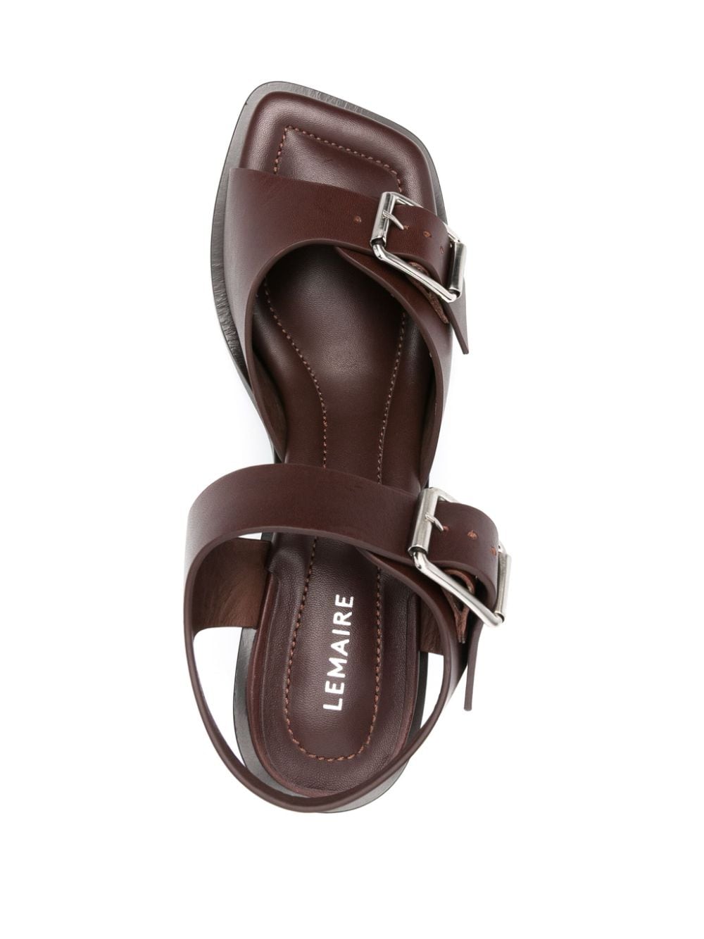 Shop Lemaire 90mm Leather Sandals In Brown