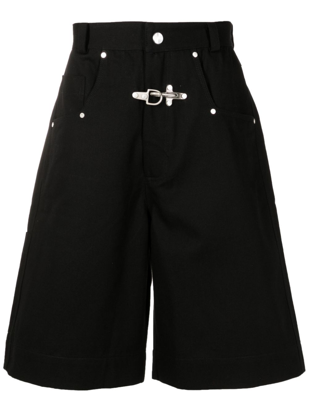 Pace Denim Knee-length Shorts In Black