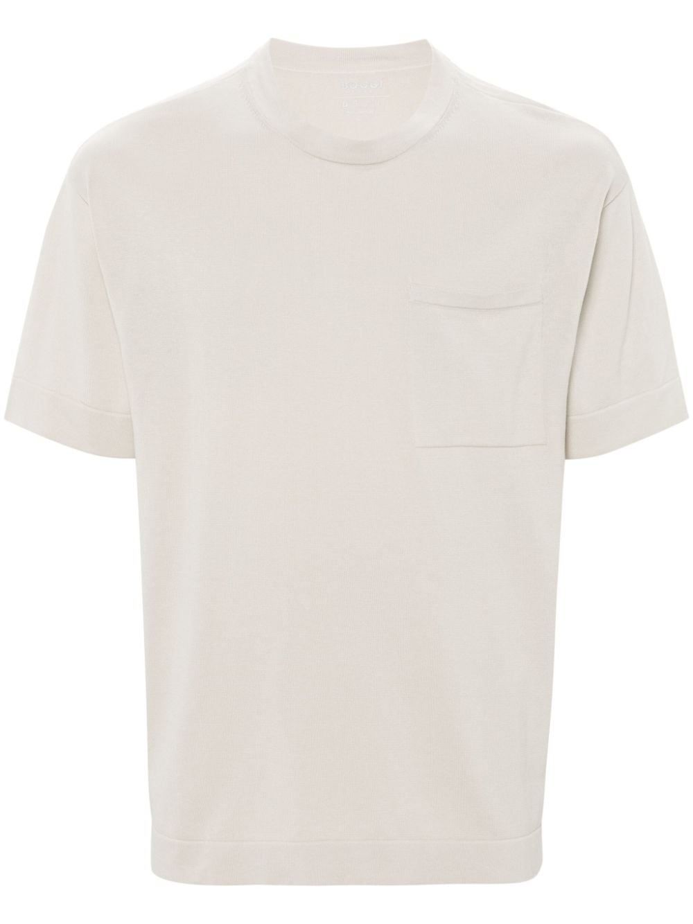 Boggi Milano Ribbed Cotton T-shirt In 中性色