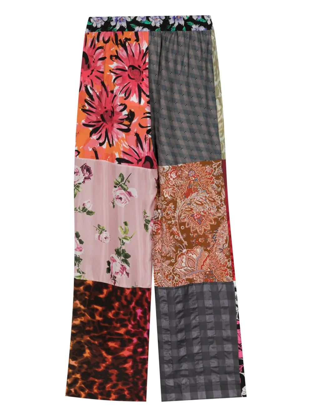 Marine Serre Regenerated Silk Trousers In Multi