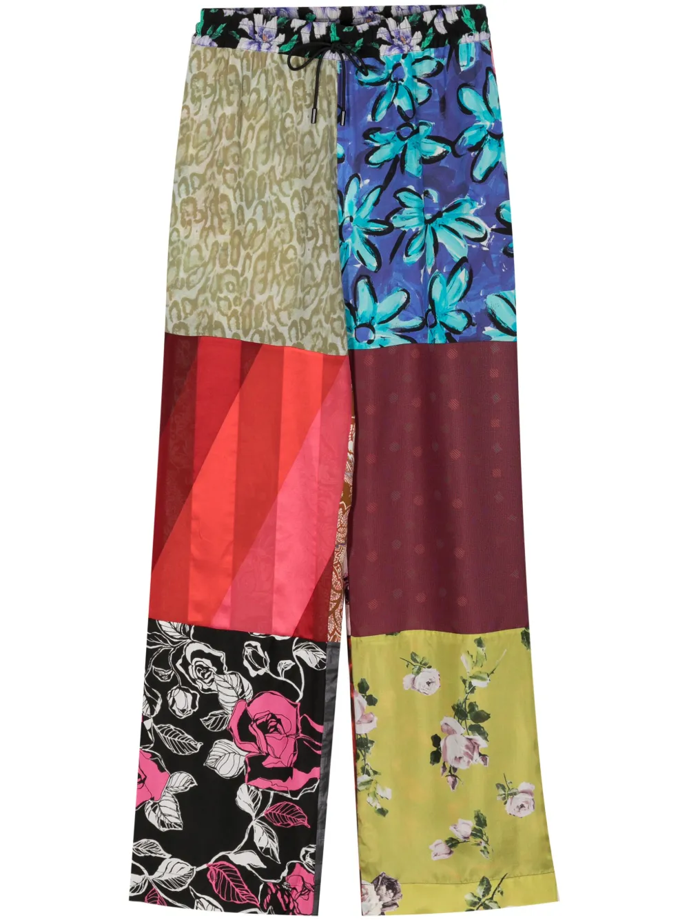 Marine Serre Regenerated Silk Trousers In Multi