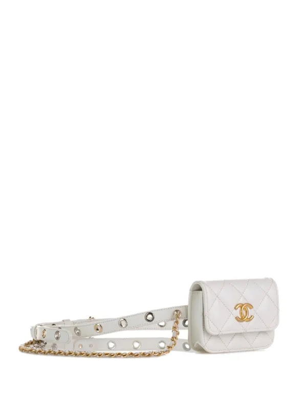 CHANEL Pre-Owned 2021 Punk Chain Belt Bag White FARFETCH IN