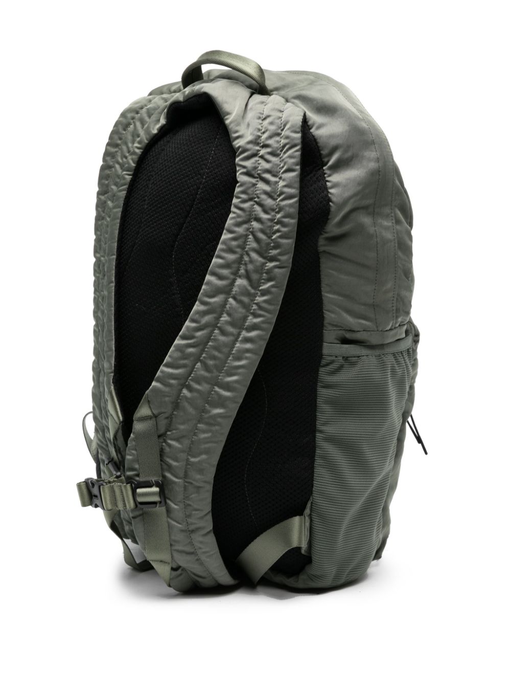 Shop C.p. Company Lens-detail Satin-finish Backpack In Green
