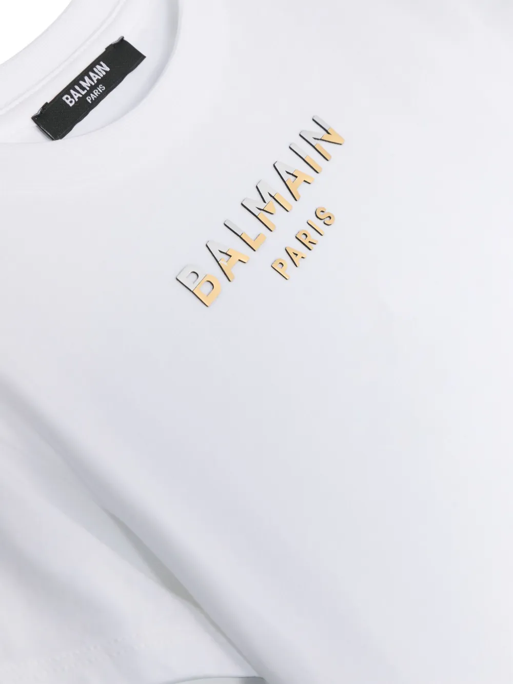 Balmain Kids T-shirt met logo-applicatie Wit