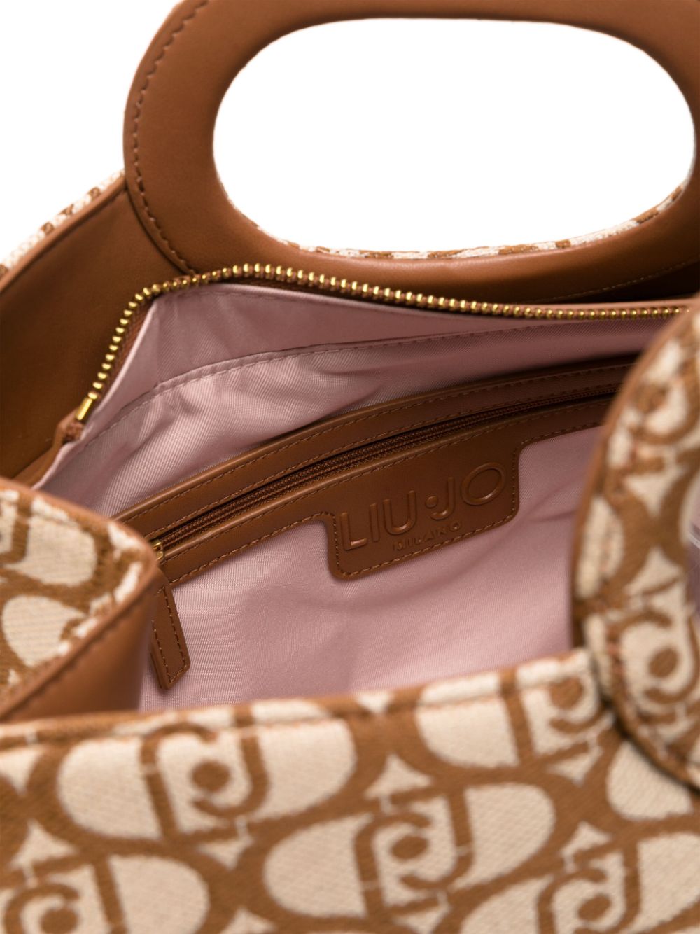 Shop Liu •jo Logo-jacquard Tote Bag In Neutrals