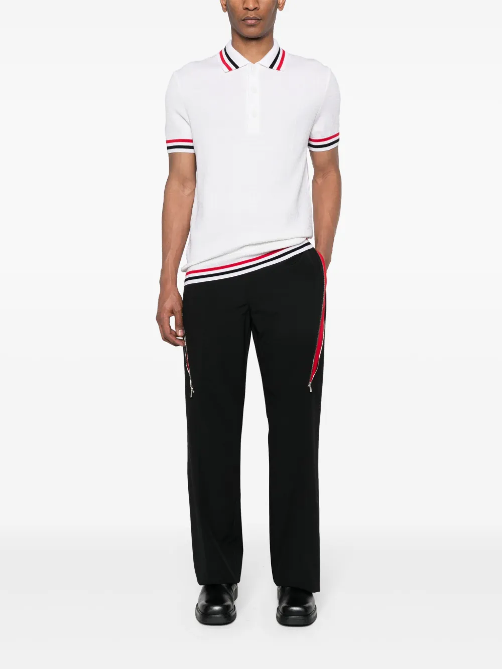 Balmain Poloshirt met monogram jacquard - Beige
