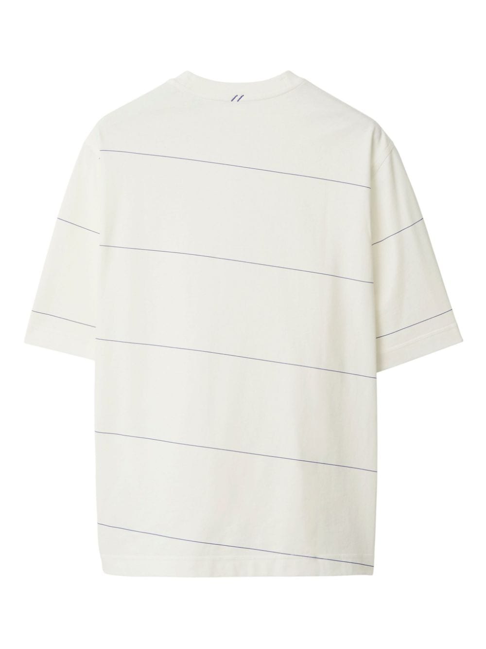 Shop Burberry Striped Cotton T-shirt In 白色