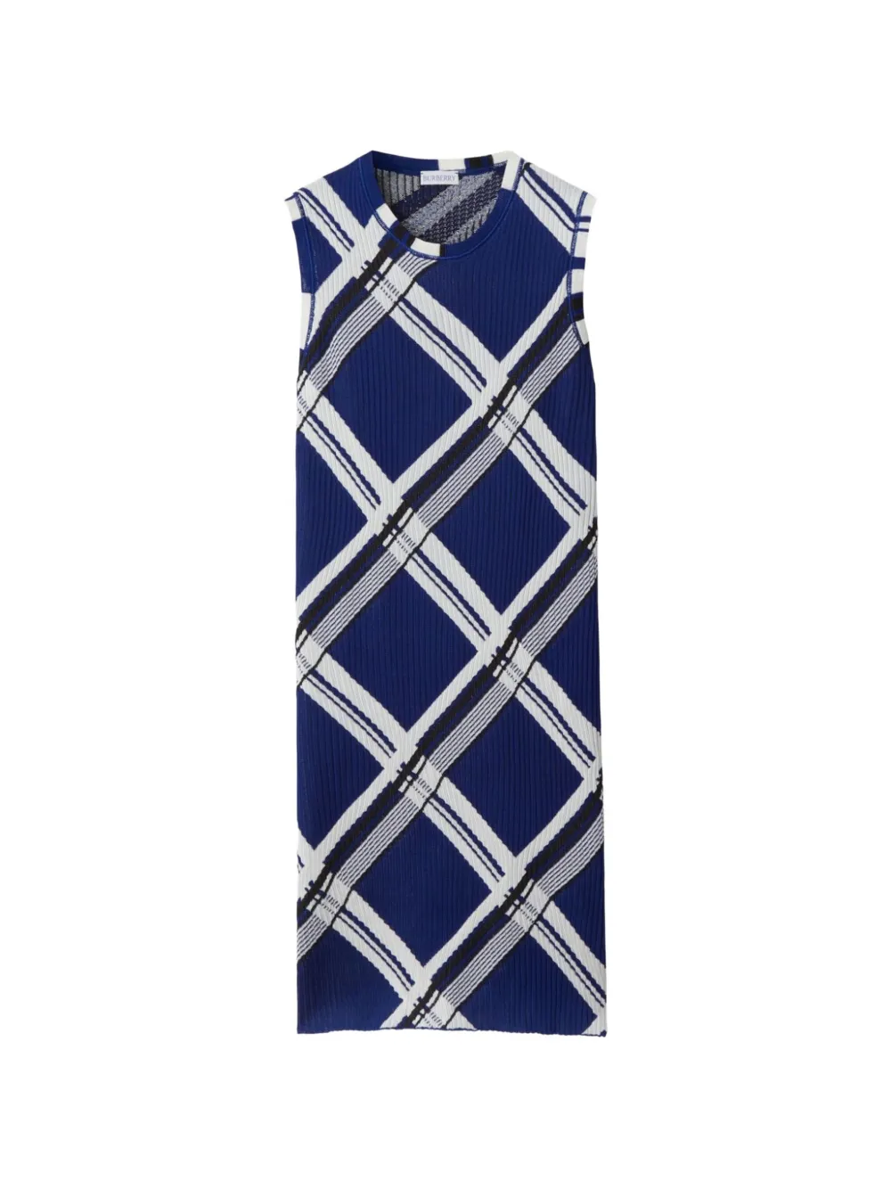 Burberry Seidenkleid mit Karomuster - Blau