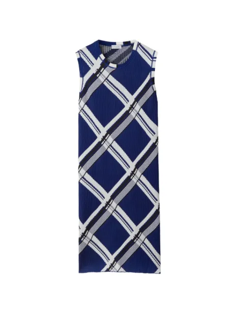 Burberry vestido de seda con cuadros estampados
