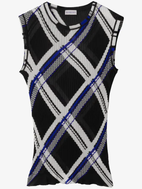 Burberry checked silk top