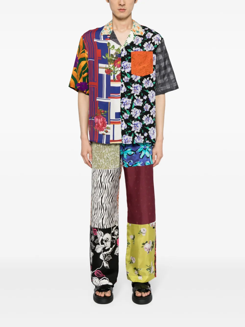 Marine Serre Regenerated silk trousers | Regular-Fit & Straight Leg Pants | Image 2
