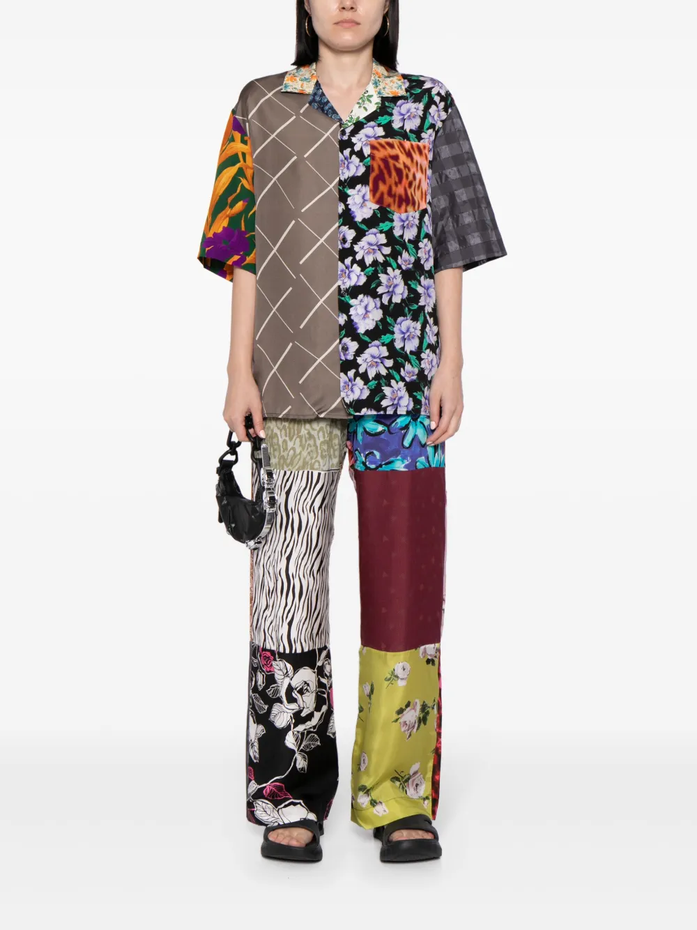 Marine Serre Regenerated zijden broek Blauw