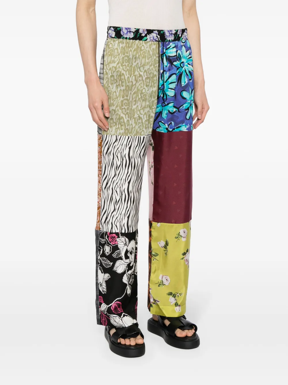 Marine Serre Regenerated zijden broek Blauw