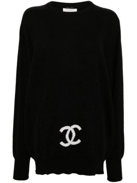 HOT SALE CHANEL 1994 CC-intarsia cashmere jumper Women