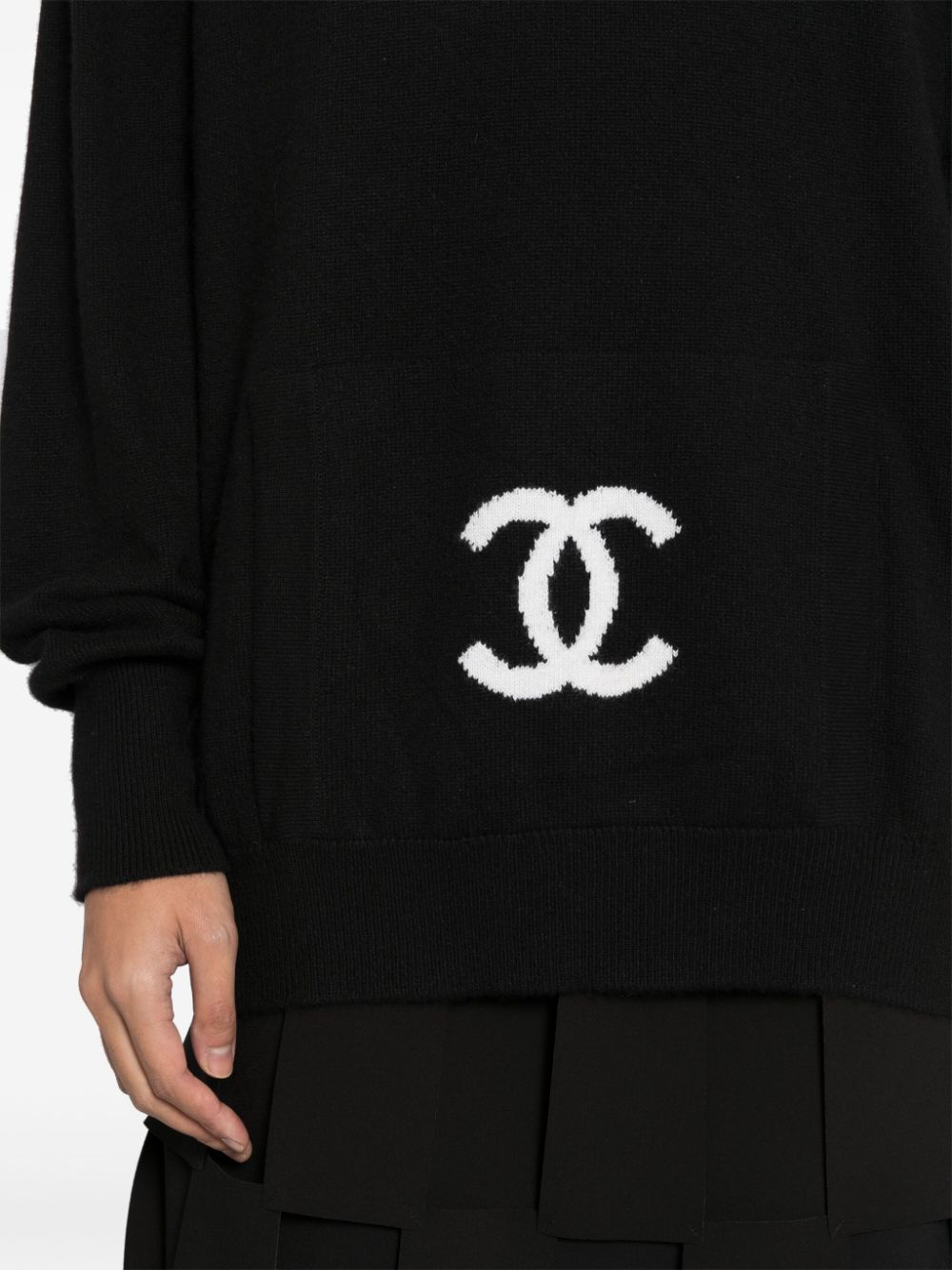 CHANEL 1994 CC-intarsia cashmere jumper Women