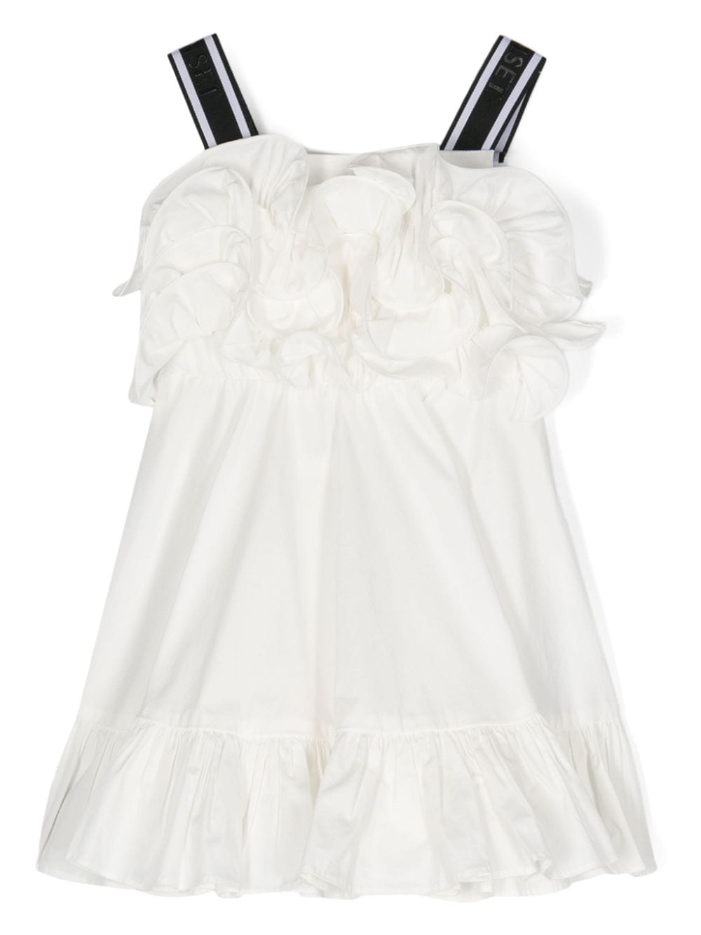 Shop Twinset Ruffle-detail Poplin Dress In White