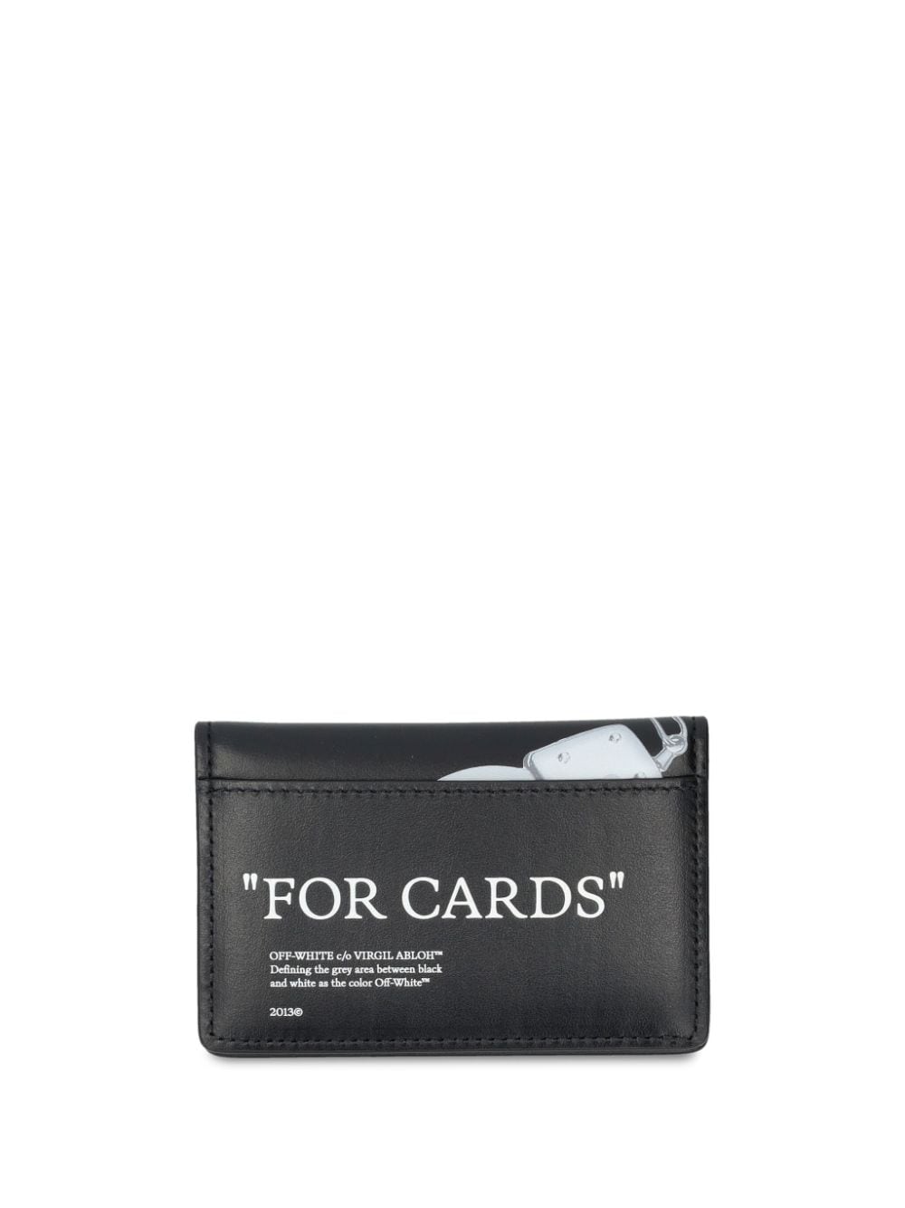 Off-White Quote Bookish leather cardholder - Zwart