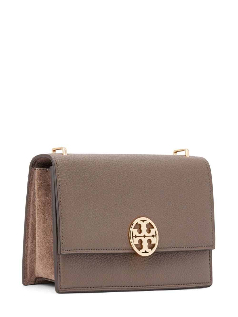 Shop Tory Burch Miller Leather Shoulder Bag In Grey