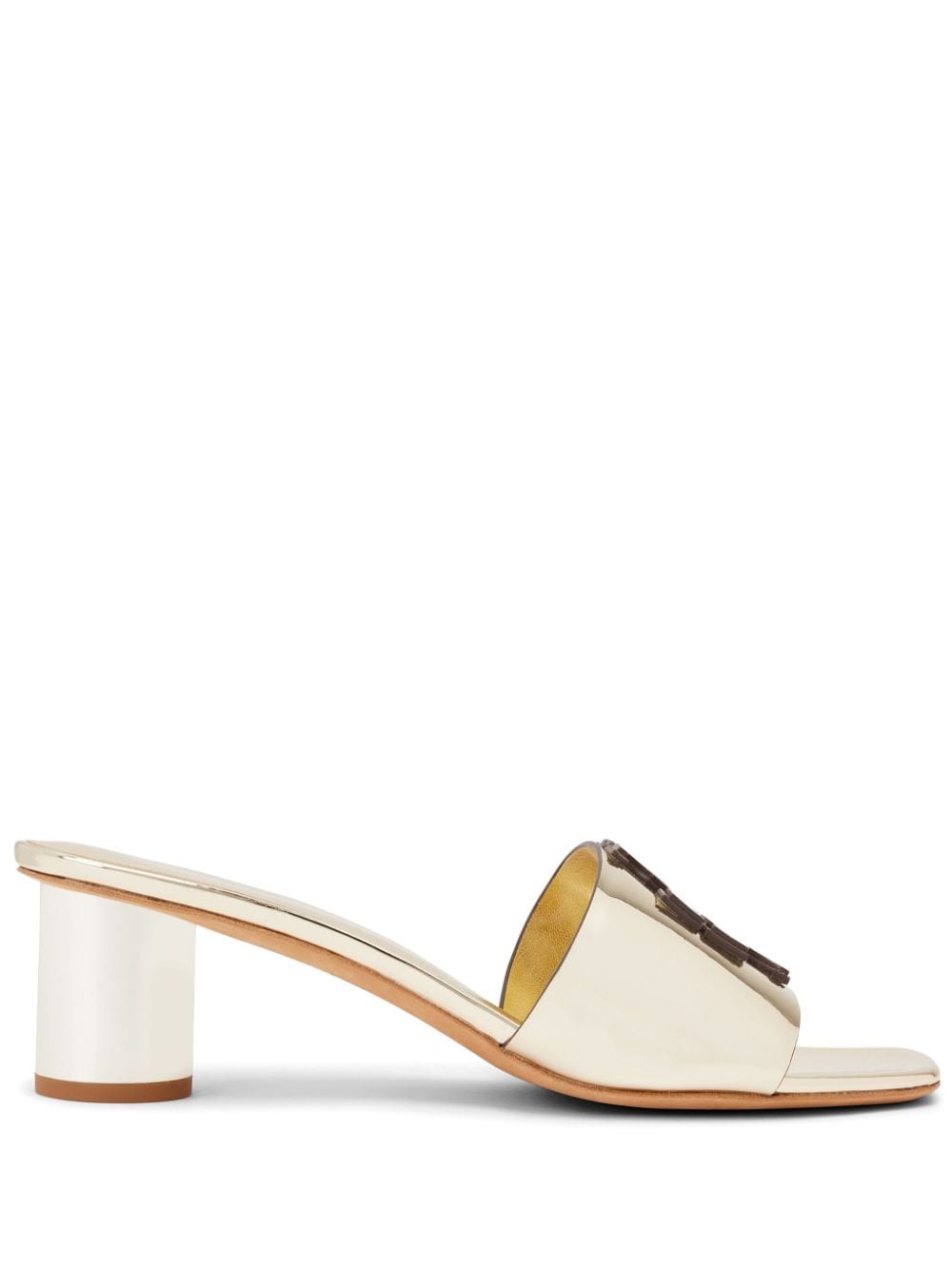 Tory Burch Ines Mule Leather Sandals In White