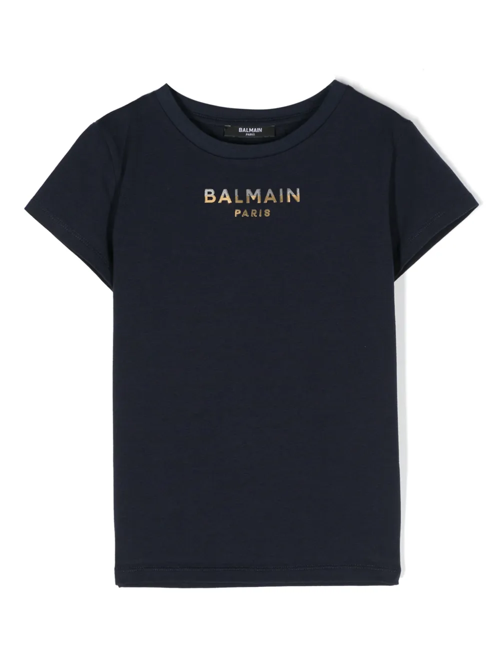 Balmain Kids T-shirt met logo-applicatie Blauw