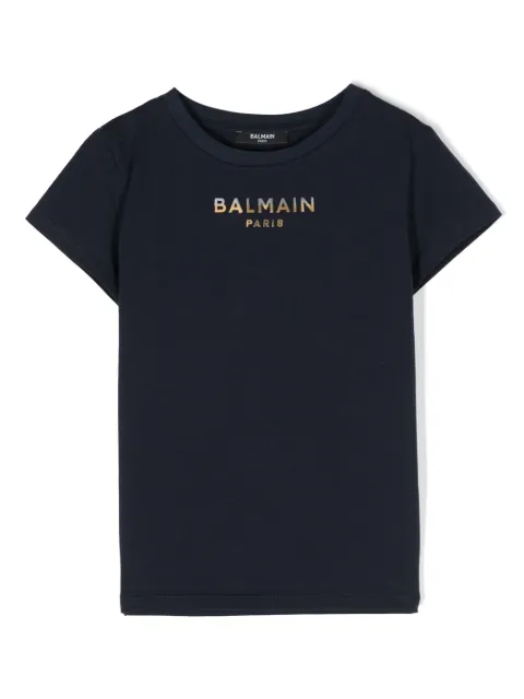 Balmain Kids playera con aplique del logo