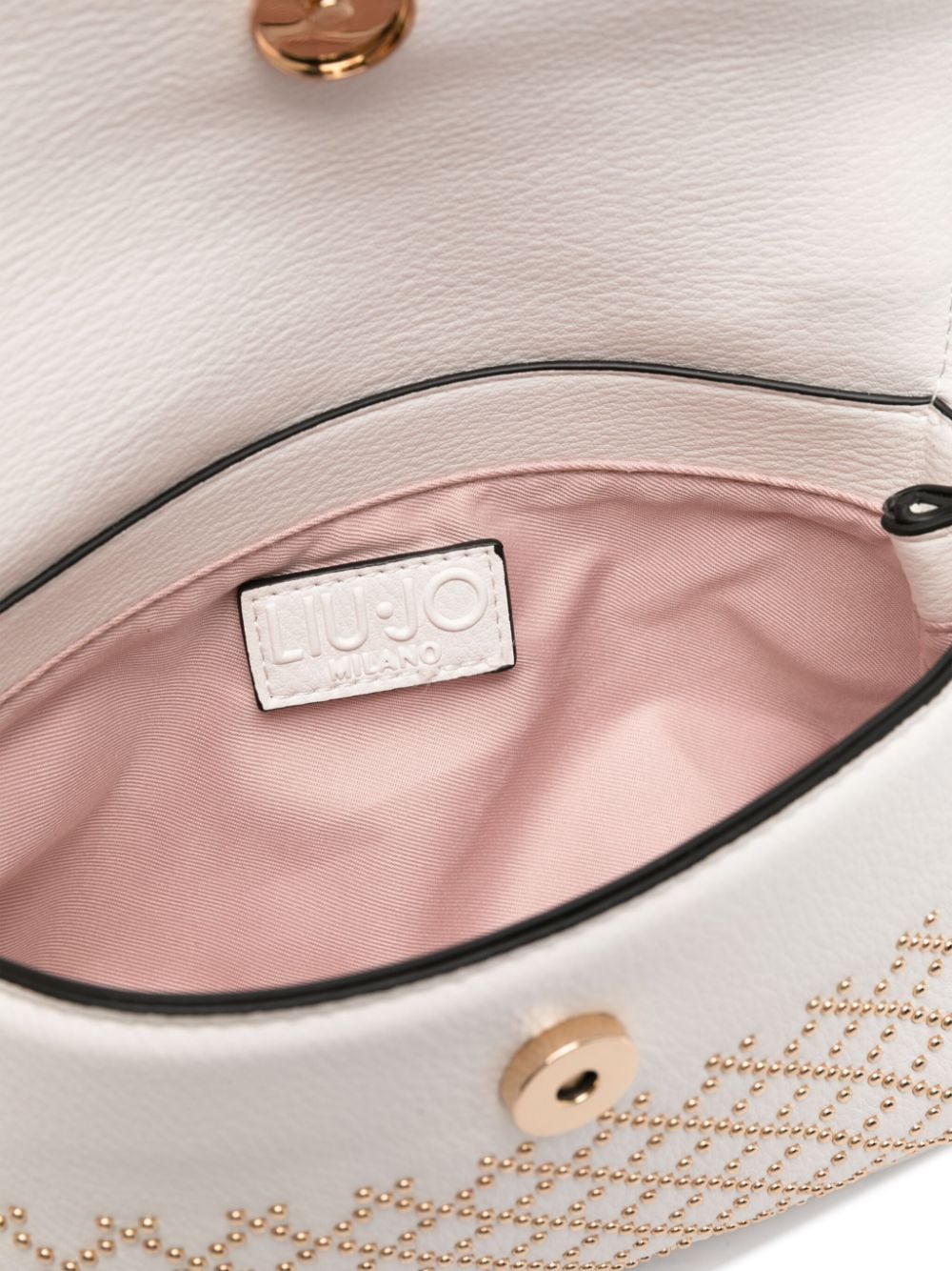 Shop Liu •jo Stud-embellished Tote Bag In White