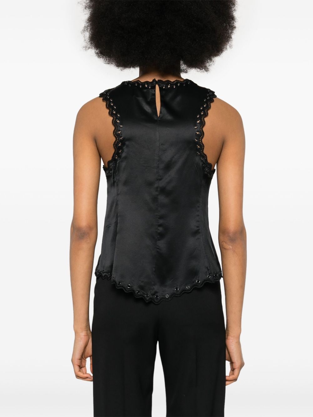 Shop Isabel Marant Amaya Silk Top In Black