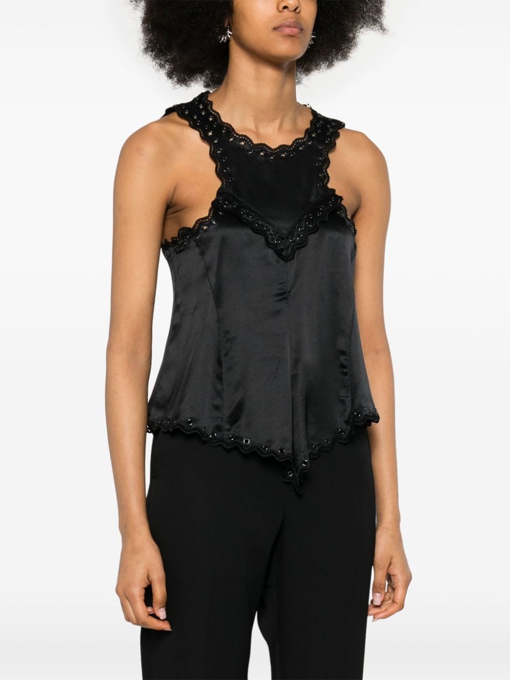 Shop Isabel Marant Amaya Silk Top In Black