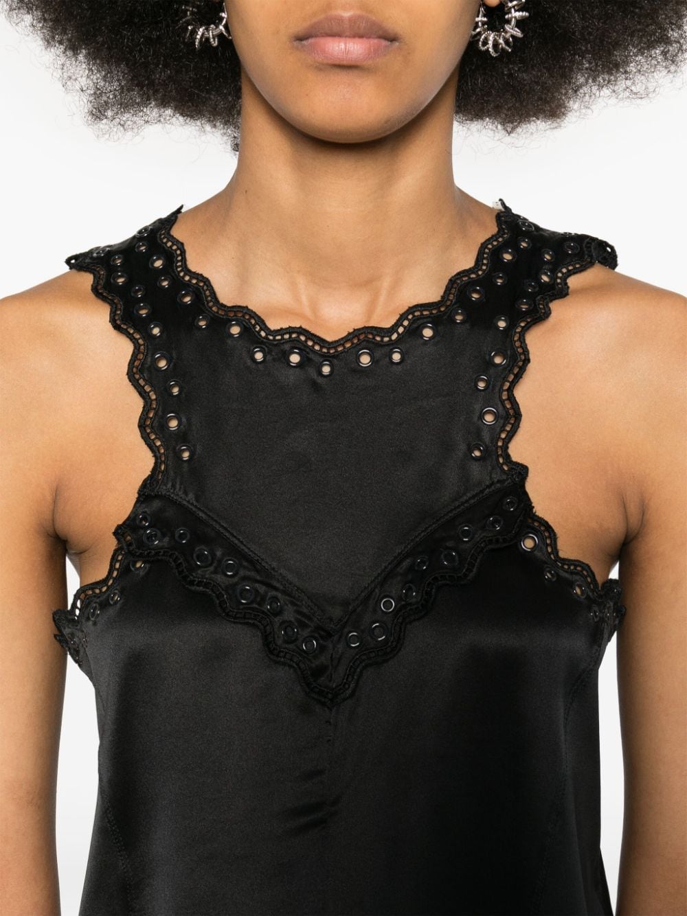 Shop Isabel Marant Amaya Silk Top In Black