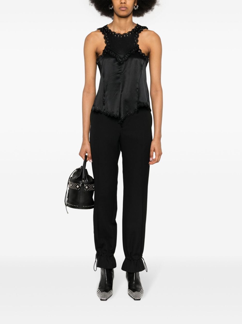 Shop Isabel Marant Amaya Silk Top In Black