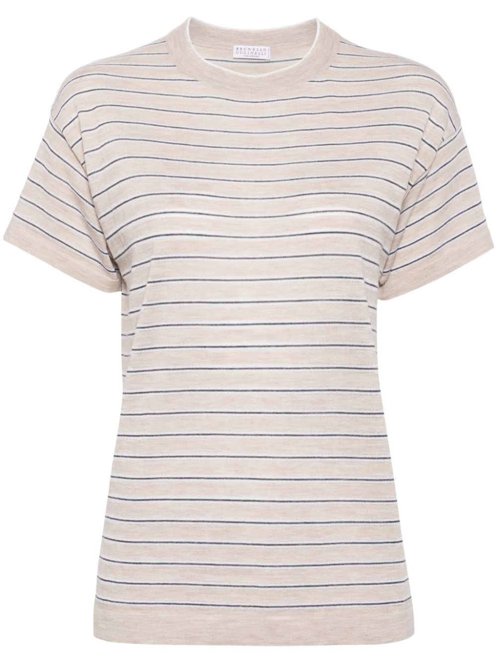 striped intarsia-knit T-shirt