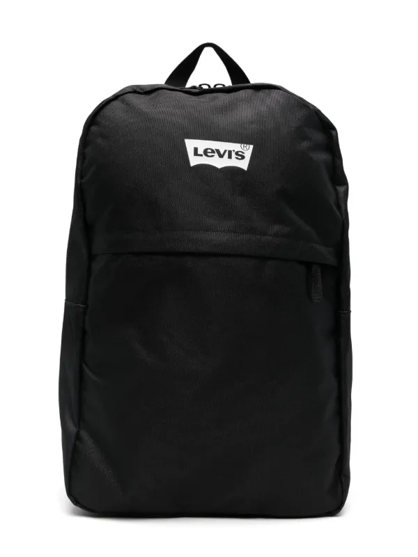 Levi s Kids logo print Backpack Black FARFETCH CA