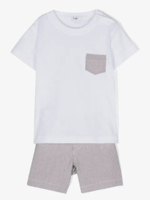 Il Gufo striped cotton shorts set