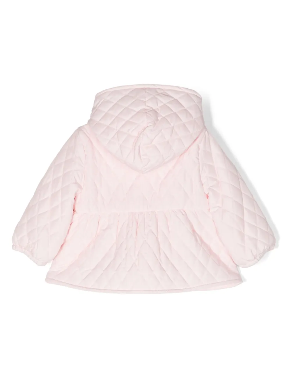 Il Gufo logo-embroidered quilted hodded jacket - Roze