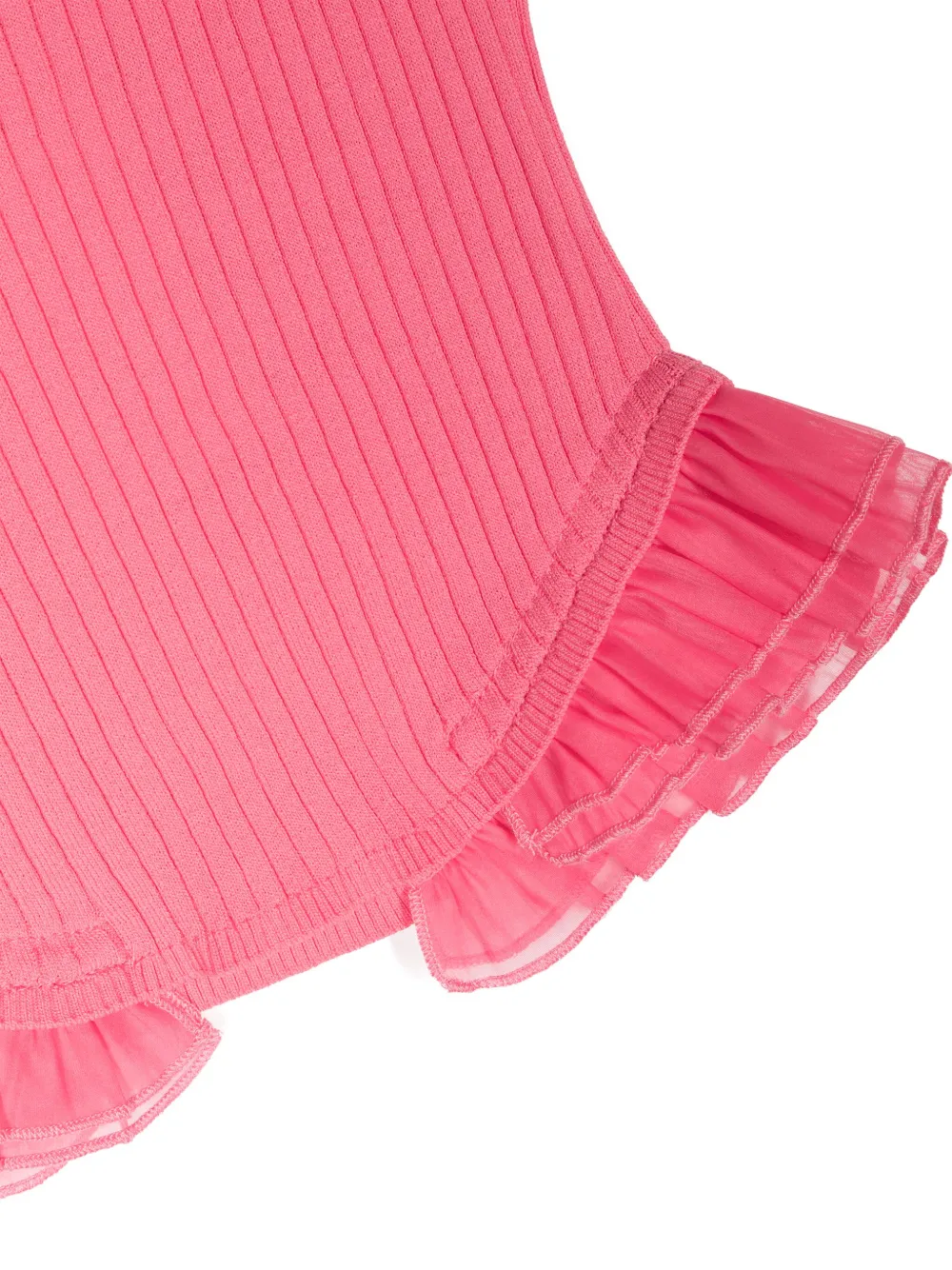 Shop Twinset Ruffle-hem Logo-plaque Top In Pink