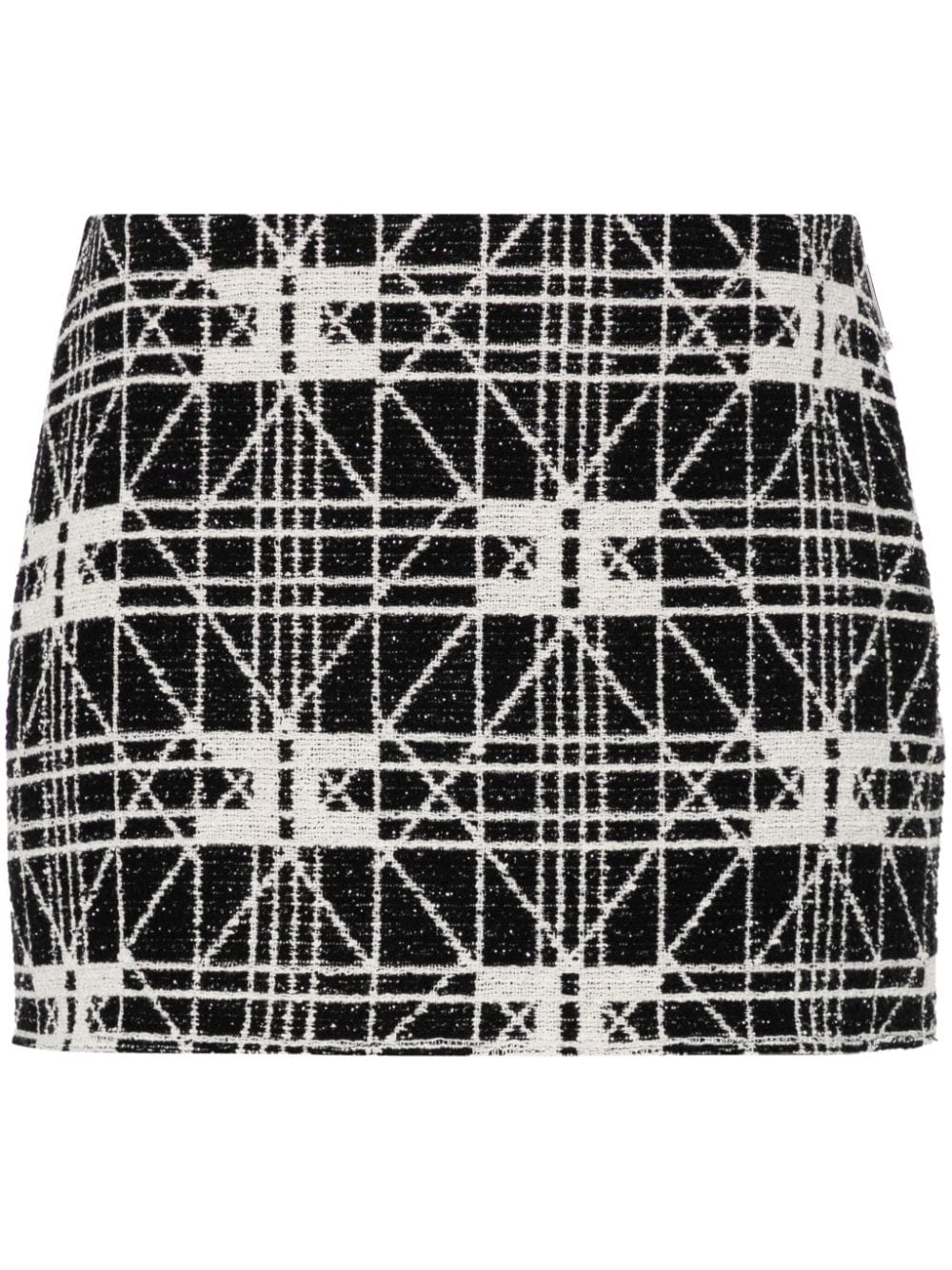 Elisabetta Franchi Geometric-pattern Mini Skirt In Black