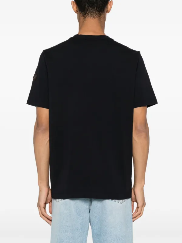 ★国内発送・関税込★【MONCLER】ウェーブロゴ コットン Tシャツ Moncler ロゴ スウェットシャツ | ブラック | FARFETCH JP