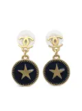 CHANEL Pre-Owned 2001 CC star dangle earrings - Black