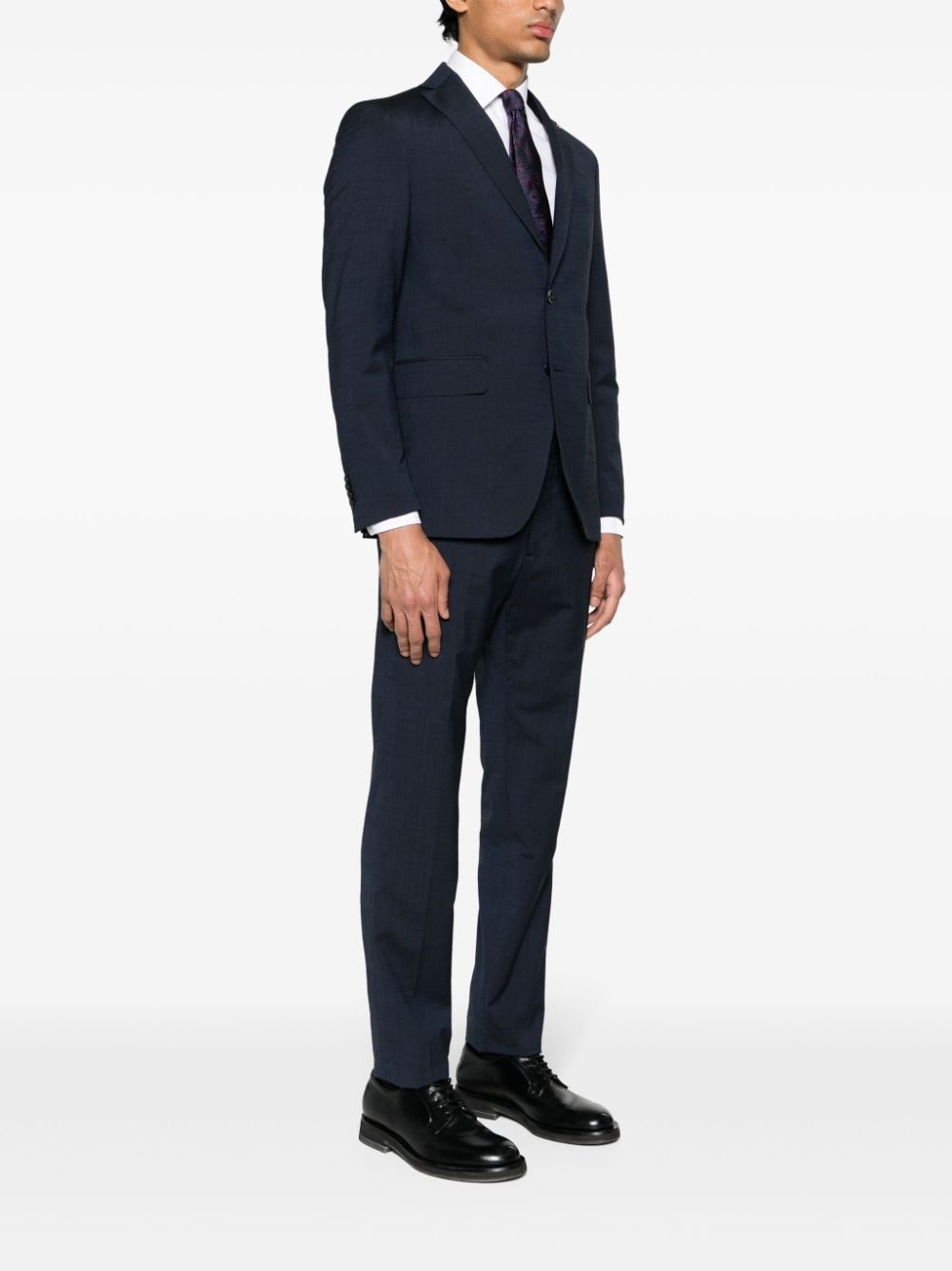 Shop Tagliatore Notched-lapels Single-breasted Suit In Blue