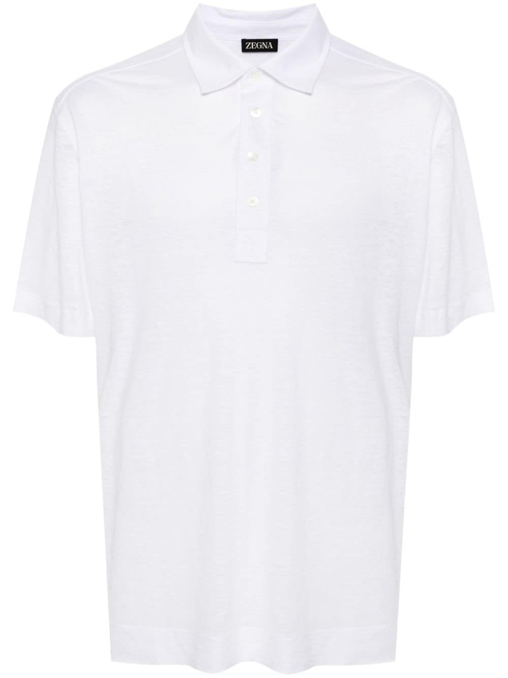 Zegna Linen Polo Shirt In White