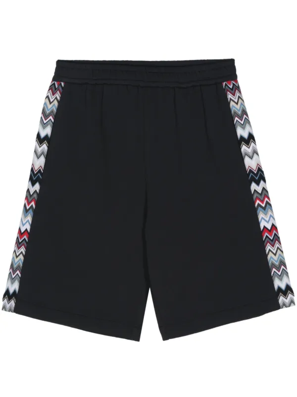 Missoni Zigzag-detail Cotton Shorts in Blue