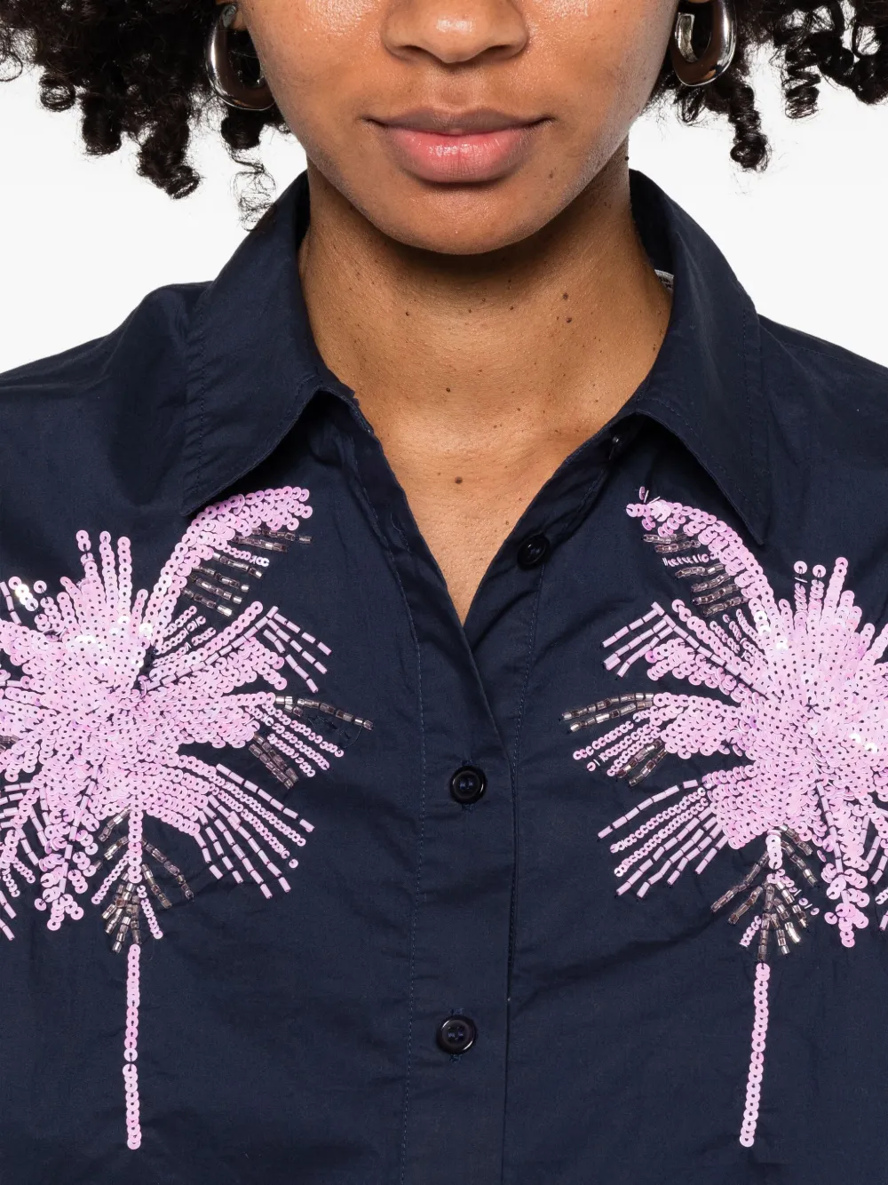 Essentiel Antwerp Fresh Sequin-embellished Shirt In Blue