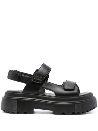 Hogan H644 Platform Leather Sandals Black FARFETCH AO