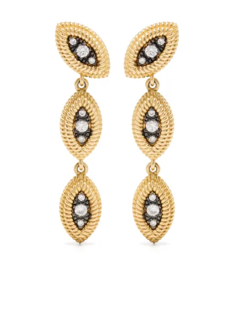 LEANDRA aretes Cabo Dragon en oro amarillo de 18kt con diamantes