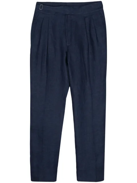 Ralph Lauren Purple Label pleated linen tapered trousers